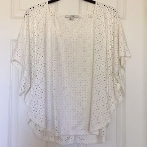 Forever 21 Laser-Cut Poncho Butterfly Sleeve Top